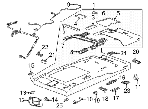 2022 Cadillac Escalade ESV Sunshade Assembly, . *Gideon Diagram for 84660819