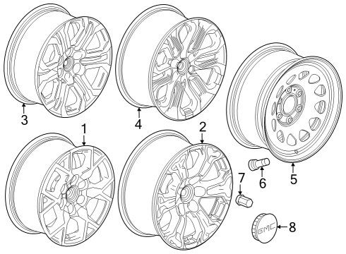 2023 GMC Canyon Hub Wheel Cap Diagram for 84335832