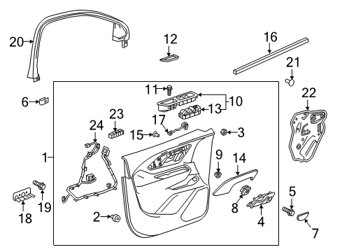 2018 GMC Terrain Lamp Assembly, Front Side Door Inside Handle Illuminate Diagram for 13514045