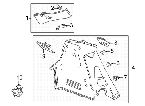 2022 Chevy Bolt EUV Clip, R/Seat Belt Stow *Black Diagram for 42759637