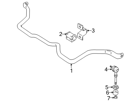 2001 Chevy Tracker Stabilizer Bar & Components - Front Diagram 1 - Thumbnail