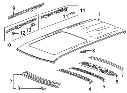 2022 GMC Yukon XL Roof & Components Diagram 1 - Thumbnail