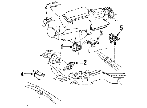 1992 GMC Jimmy Engine & Trans Mounting Diagram