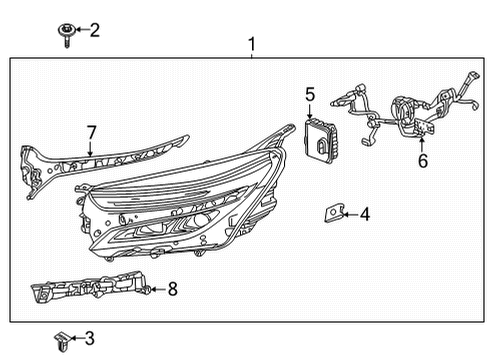 2023 Chevy Equinox Headlamp Components Diagram