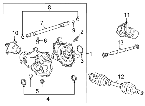 2020 Cadillac CT6 Carrier & Front Axles Diagram