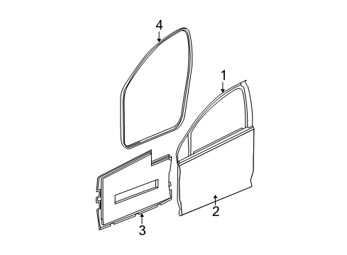 2005 Saturn Ion Insulator,Front Side Door Outer Lower Finish Panel Diagram for 15823372