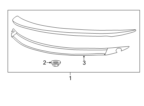 2016 Chevy SS Flush Mount Spoiler Kit in Phantom Black Diagram for 92278254