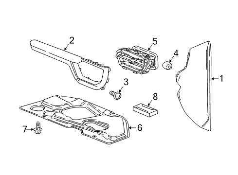 2019 GMC Acadia Cluster & Switches, Instrument Panel Diagram 4 - Thumbnail