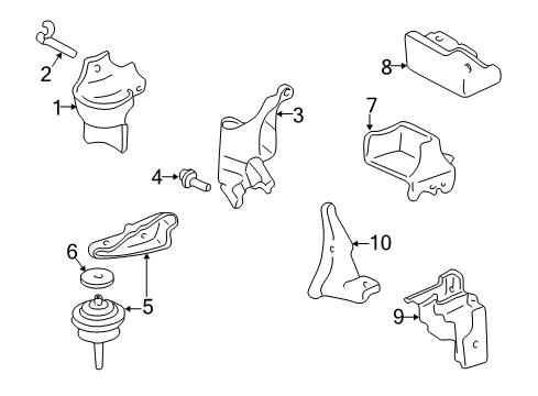 2005 Buick Park Avenue Engine & Trans Mounting Diagram