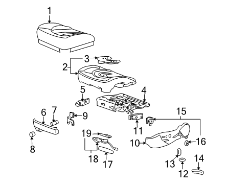 2006 Buick Lucerne Cover Assembly, Driver Seat Cushion *Light Cashmere Diagram for 15276507