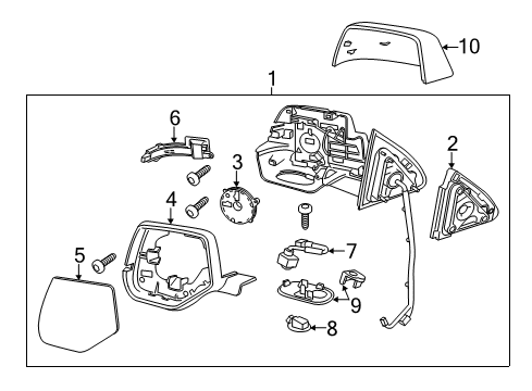 2015 Cadillac Escalade Gasket, Outside Rear View Mirror Diagram for 22976564