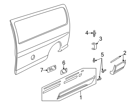 2001 Chevy Express 2500 Exterior Trim - Body Side Panel Diagram 1 - Thumbnail