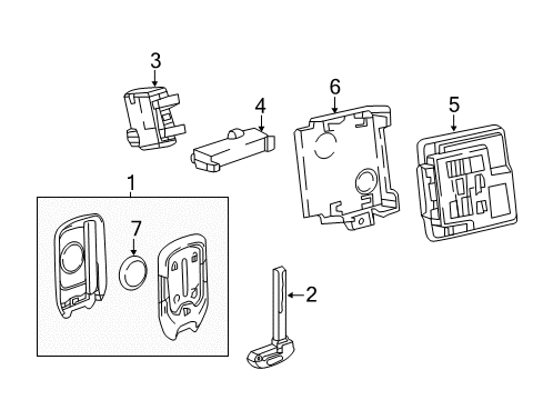 2020 Chevy Traverse Bracket, Ign Lk Key Xmtr Ant Diagram for 84331659