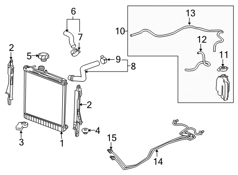 2007 Hummer H3 Radiator & Components Diagram