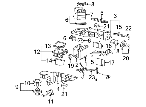 2007 Cadillac Escalade EXT HVAC Case Diagram