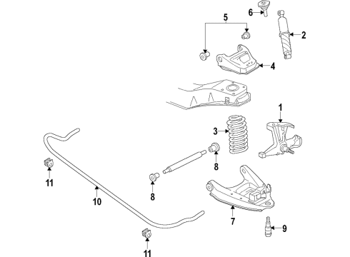 2005 Chevy Express 2500 Front Suspension, Control Arm Diagram 3 - Thumbnail