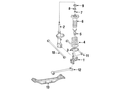 1999 Chevy Prizm Knuckle,Rear Suspension Diagram for 94852717