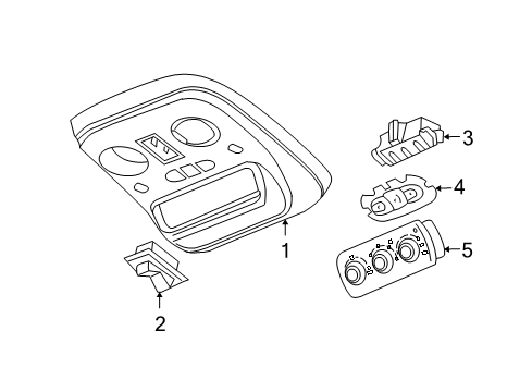 2003 Cadillac Escalade ESV Heater & Air Conditioner Control Assembly (At Roof Console) Diagram for 15112021