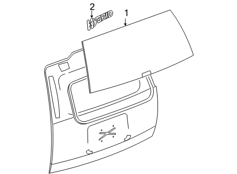 2009 GMC Yukon Window Assembly, Lift Gate Diagram for 25911667