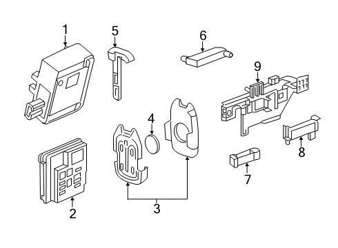 2019 GMC Sierra 1500 Keyless Entry Keypad Diagram for 23473341