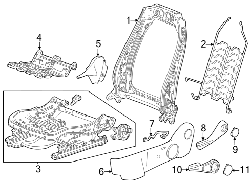 2023 Chevy Colorado Driver Seat Components Diagram