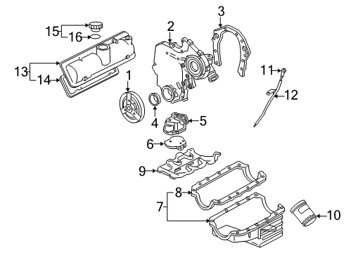 2006 Saturn Relay Engine Parts & Mounts, Timing, Lubrication System Diagram 1 - Thumbnail