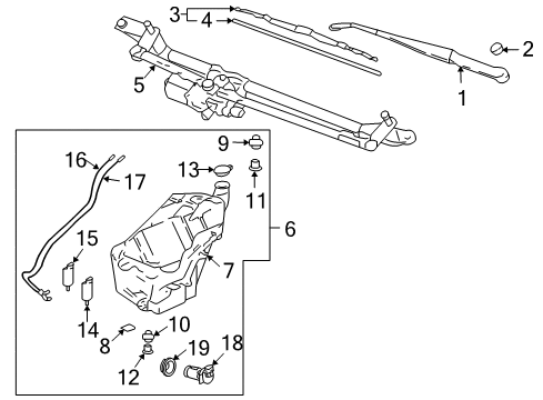 2005 Buick Rainier Wiper & Washer Components Diagram 2 - Thumbnail