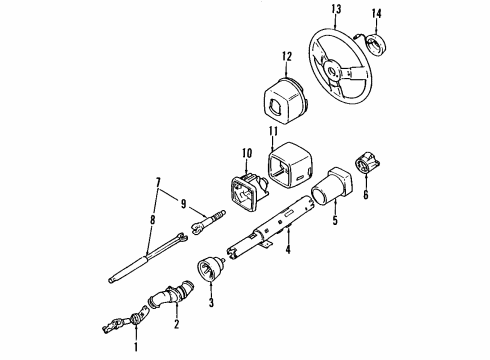 2000 Cadillac Eldorado Steering Column, Steering Wheel Diagram 2 - Thumbnail