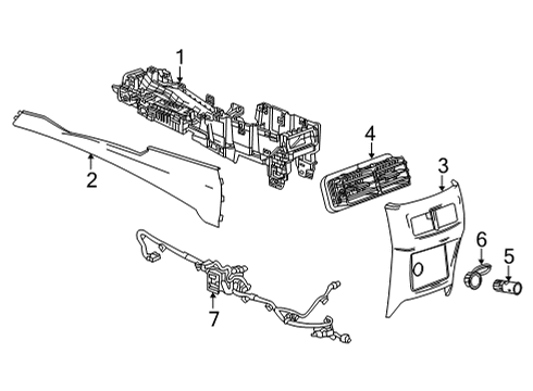 2022 Cadillac CT4 Center Console Diagram 5 - Thumbnail