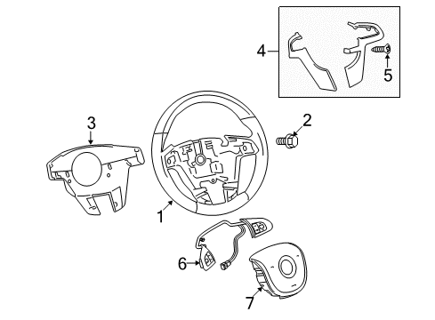 2008 Pontiac G8 Steering Wheel Diagram for 92194401