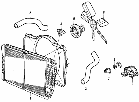 1987 Buick LeSabre Cooling System, Radiator, Water Pump, Cooling Fan Diagram 1 - Thumbnail