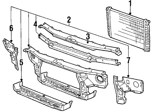 1992 Oldsmobile Toronado Radiator & Components Diagram