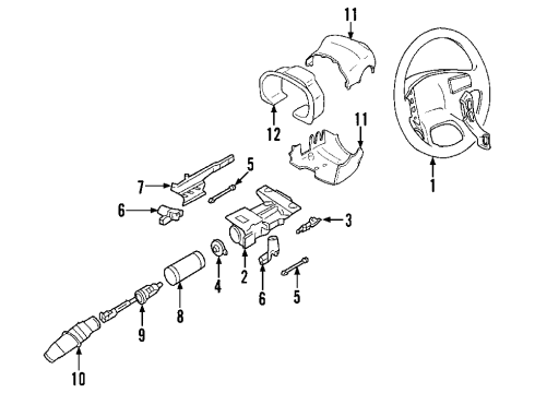 2006 Cadillac DTS Steering Wheel Assembly *Cashmere E Diagram for 15847498