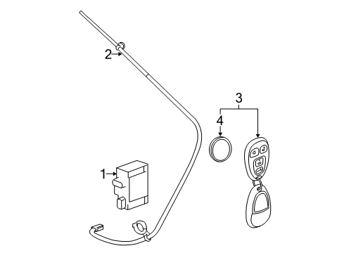 2012 Chevy Captiva Sport Antenna,Ignition Lock Key Transmitter Diagram for 96673266