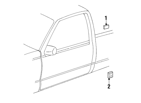 1990 GMC K1500 Plate Assembly, Body Side Name (Sierra Sle) Diagram for 15639535