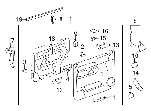 2013 GMC Sierra 2500 HD Deflector Assembly, Front Side Door Water Diagram for 20959640