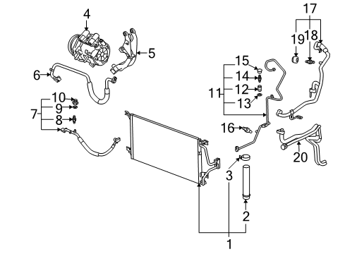 2005 Buick Terraza A/C Condenser, Compressor & Lines Diagram