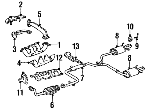 1998 Chevy Monte Carlo Exhaust Components, Exhaust Manifold Diagram 2 - Thumbnail