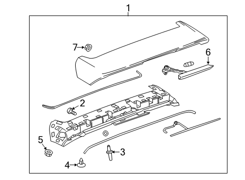 2018 Chevy Bolt EV Spoiler Assembly, Rear End *Paint To Mat Diagram for 42565355