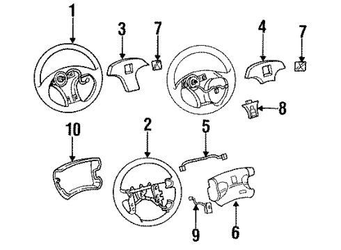 1994 Saturn SC2 Steering Column, Steering Wheel Diagram 3 - Thumbnail