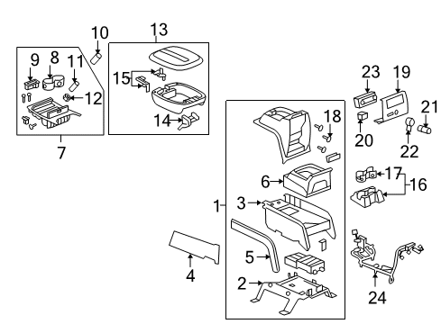 2010 Cadillac Escalade Compartment Assembly, Front Floor *Ebony Diagram for 20898120