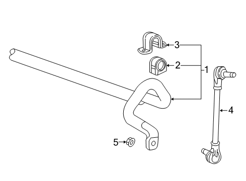 2021 Chevy Bolt EV Stabilizer Bar & Components - Front Diagram