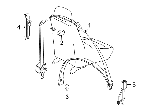 2009 Pontiac G3 Seat Belt Diagram 1 - Thumbnail