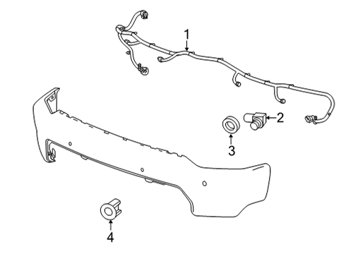 2022 Chevy Silverado 2500 HD Electrical Components - Front Bumper Diagram