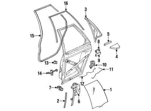 1994 Saturn SW2 Rear Door Diagram