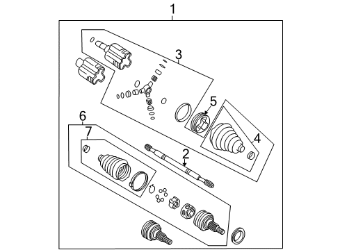 2005 Buick Century Drive Axles - Front Diagram