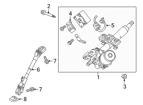 2017 Chevy Spark Column Assembly, Strg (W/ Asst Mot) Diagram for 42733003