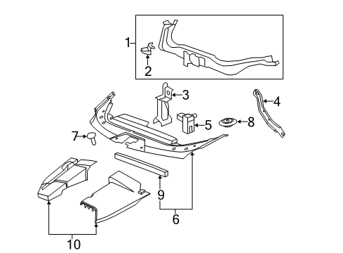 2012 Cadillac CTS Bracket, Front End Upper Tie Bar Diagram for 15900643