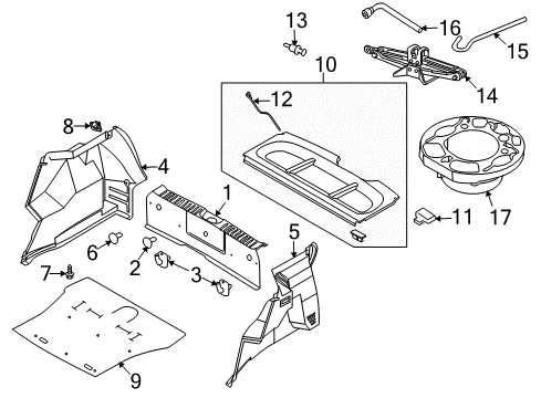 2009 Pontiac G3 Interior Trim - Rear Body Diagram