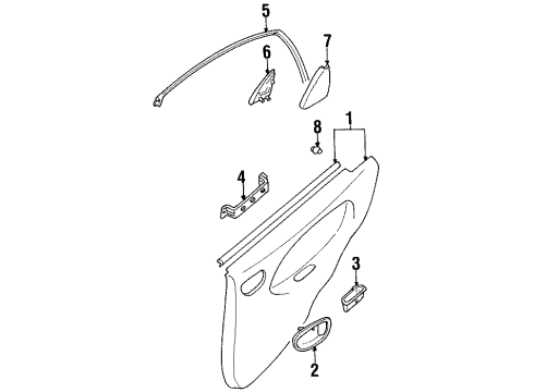 1999 Chevy Metro Cup,Rear Side Door Armrest Pull Diagram for 30013972